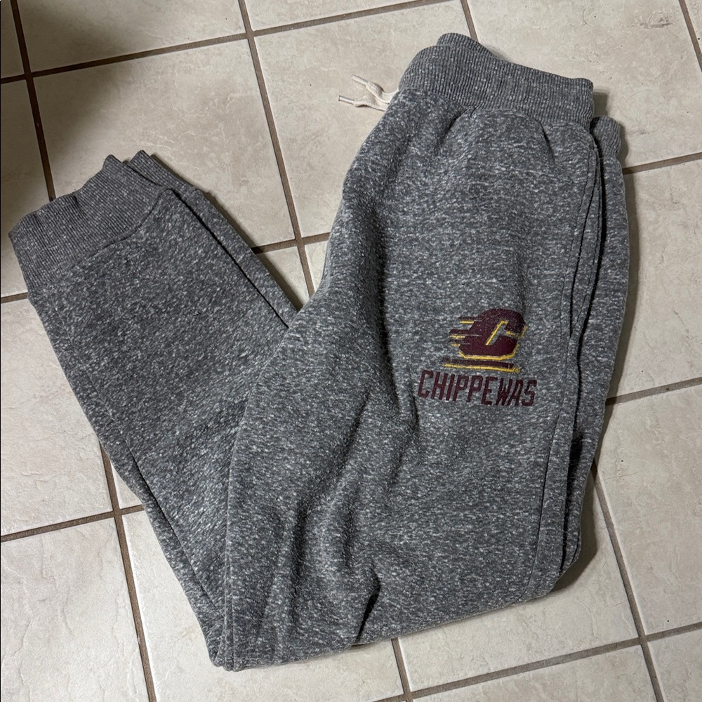 Champion Gray Chippewas Logo Sweatpants